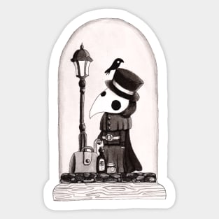 Plague Doctor in a Glass Bell Sticker